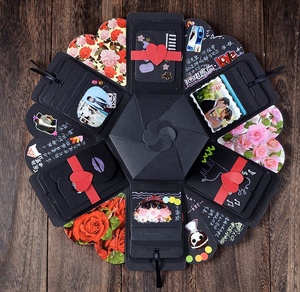 Sıcak satış DIY altıgen patlama sürpriz kutu hediye ambalaj yıldız desen patlama fotoğraf kutusu için resim ekran - Product Image 5