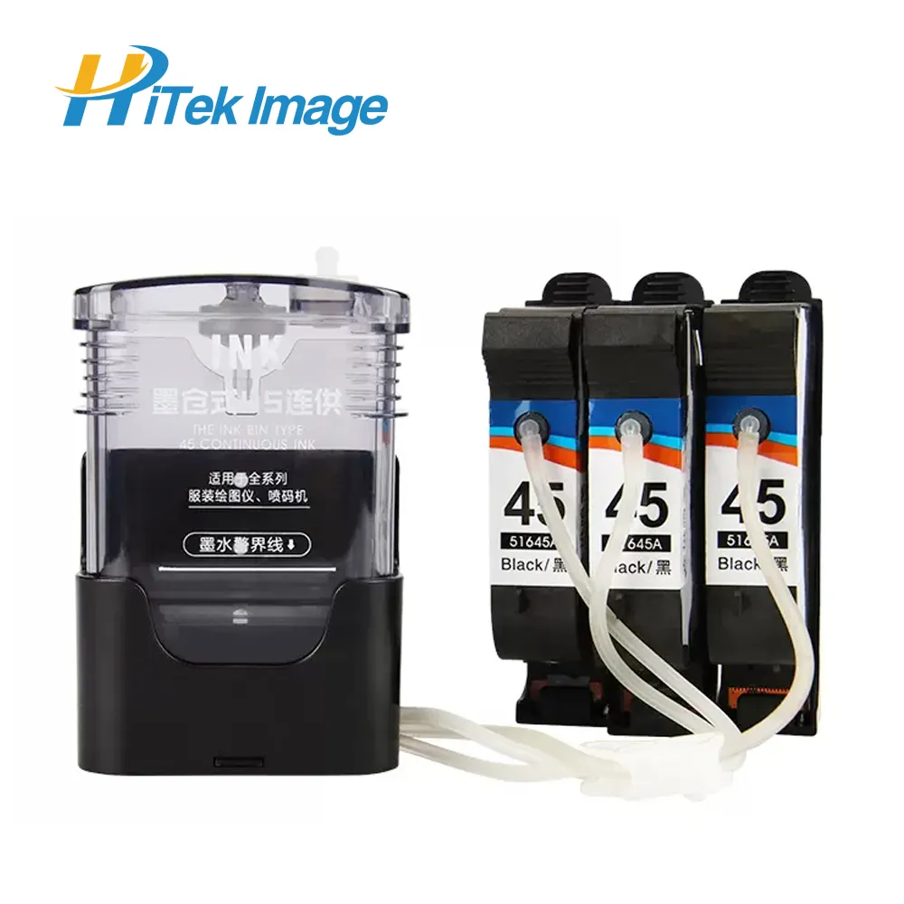 HITEK互換HP457851645DeskJet 200200Cci 710C 712C用詰め替えインクカートリッジciss pour solvent ink 45 ciss ink system