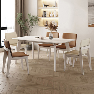 ATUNUS Wholesale Wooden Nordic Dining Tables Modern Living Room Tables Simple Rectangle Dining Room Furniture Slate Top Table - Product Image 3