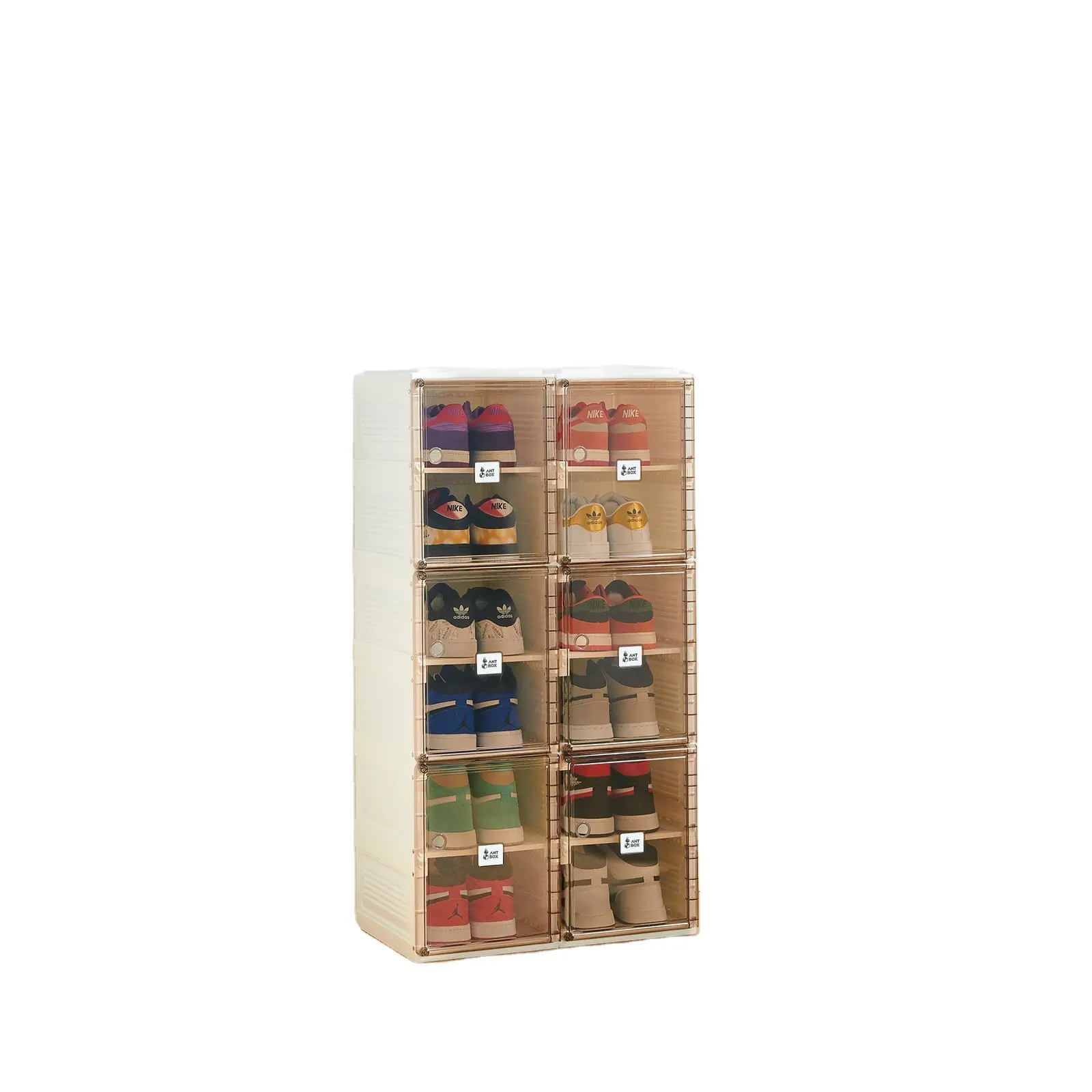 ANTBOX marka çin MAYI kutusu olarak yapılan şeffaf ayakkabı kutusu depolama ev kullanımı için ayakkabı raf olarak kullanılabilir