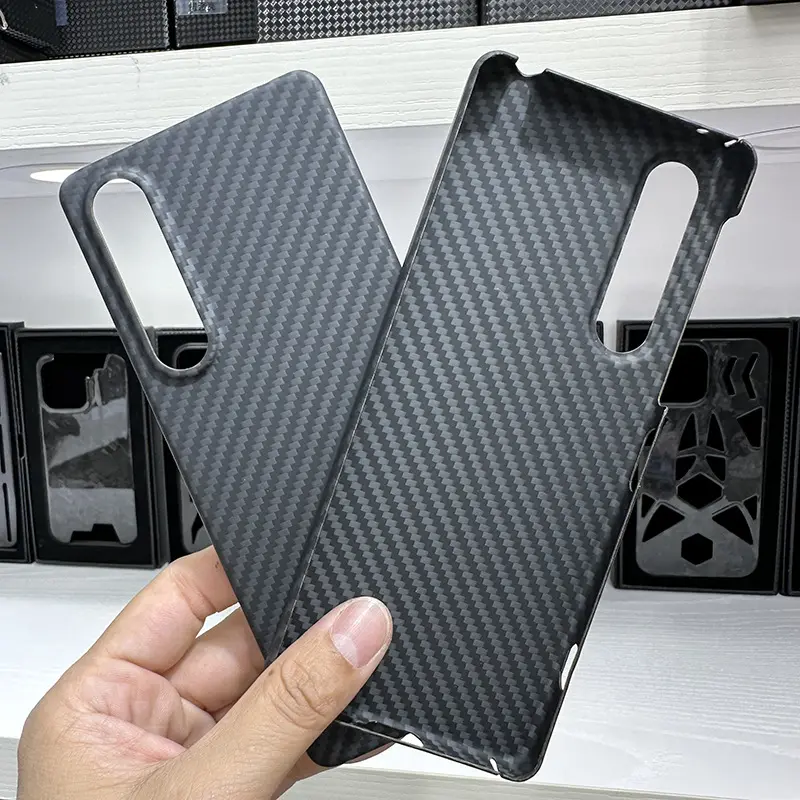 Vente chaude En Fiber De Carbone Dur PC De Protection Mat Smart Phone Case Pour Sony Xperia 1V 10IV 10III 15 Pro Max 14 Plus