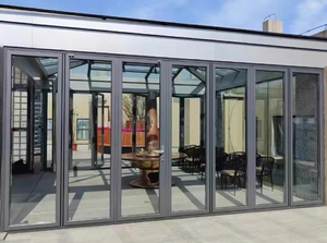 ประตูกระจกพับได้แบบคู่ สำหรับลานบ้าน ทนทานต่อพายุเฮอริเคน ติดตั้งง่าย ปรับแต่งได้ - Product Image 2