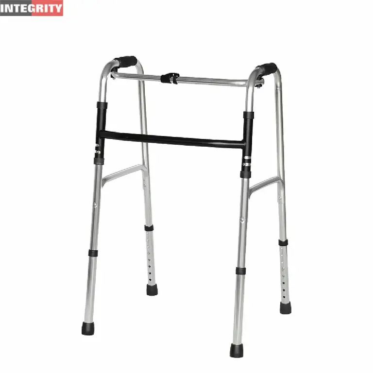 Andador para adultos con ayudas para caminar, diseño novedoso, andador de cuatro pies fácilmente plegable para productos de rehabilitación