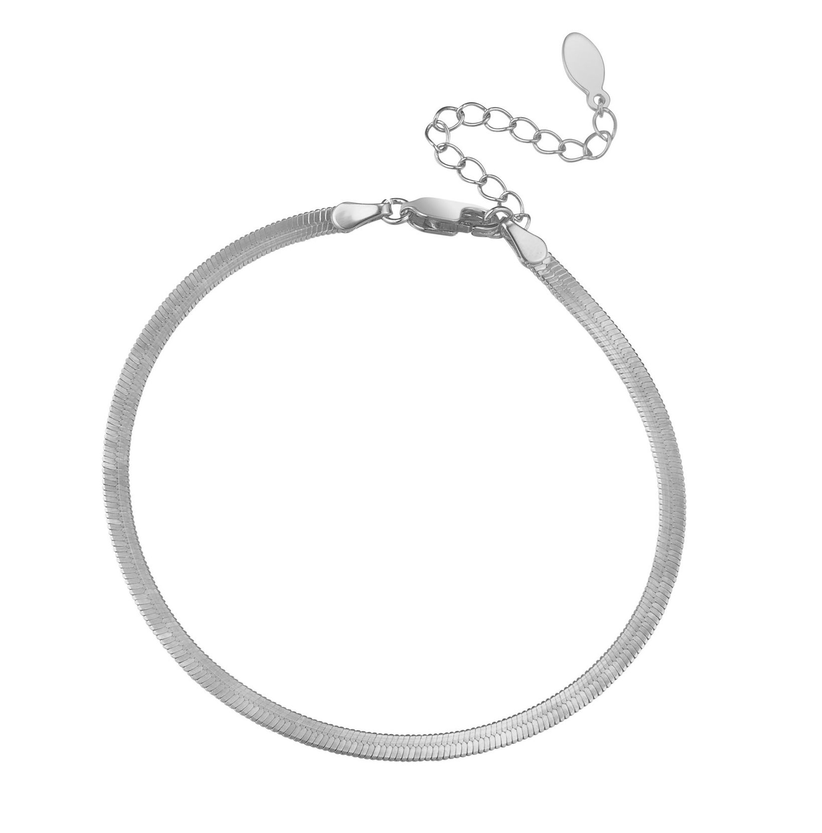 Silver bracelet Width 2.8mm length 17+4cm