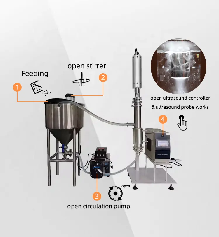 Máquina de extração de óleo essencial ultrassônico, equipamento extrator de nanoemulsão químico