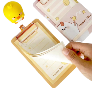 Bloc de notas personalizado, tablero de archivos, diseños de estilo colorido, blocs de notas de papel para escribir, lindo portapapeles Kawaii para la escuela - Product Image 1