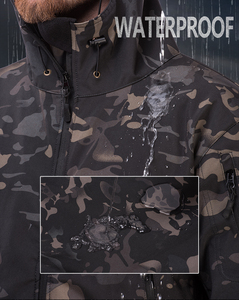 HAN WILD Outdoor Camouflage Tactical Soft Shell Jacket giacca da uomo impermeabile antivento - Product Image 5
