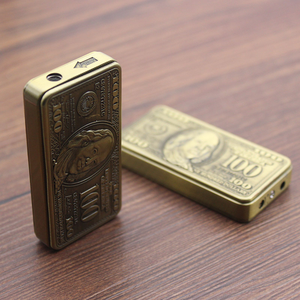 Windproof Đỏ ngọn lửa nhẹ hơn cá tính kéo xuống nhẹ hơn sáng tạo chúng tôi đô la kim loại Inflatable nhẹ hơn - Product Image 6