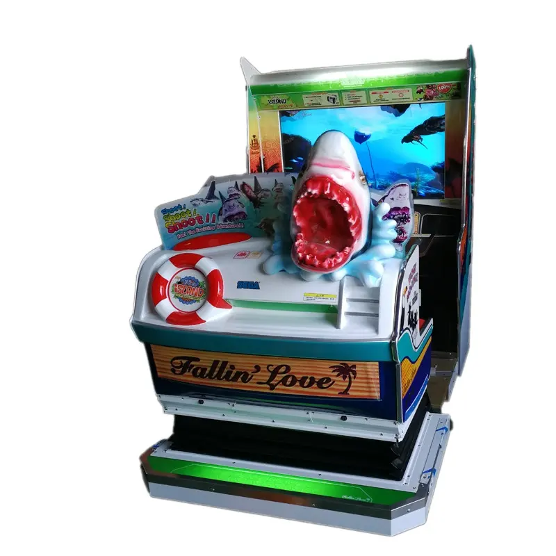 Carton shark fair 42 "adventure island indoor video shooting simulator macchina da gioco arcade per auto da corsa