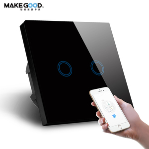 Makegood 2 Gang2WayスマートスイッチEU標準タッチパネルwifiスイッチAlexa & GoogleホームコントロールWifiスマートライトスイッチ - Product Image 3