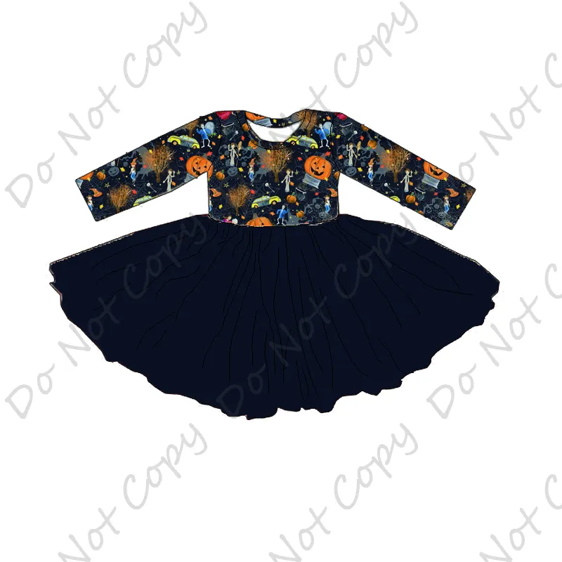LZ2022-Disfraz de bruja malvada negra para fiesta de Halloween, vestido de lujo para niñas de 2 a 14 años, venta al por mayor