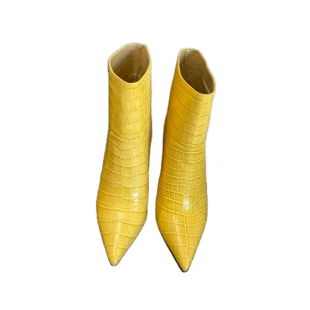 Scarpe da donna in pelle di coccodrillo stivaletti con tacco alto di design di lusso alla moda abbinamento