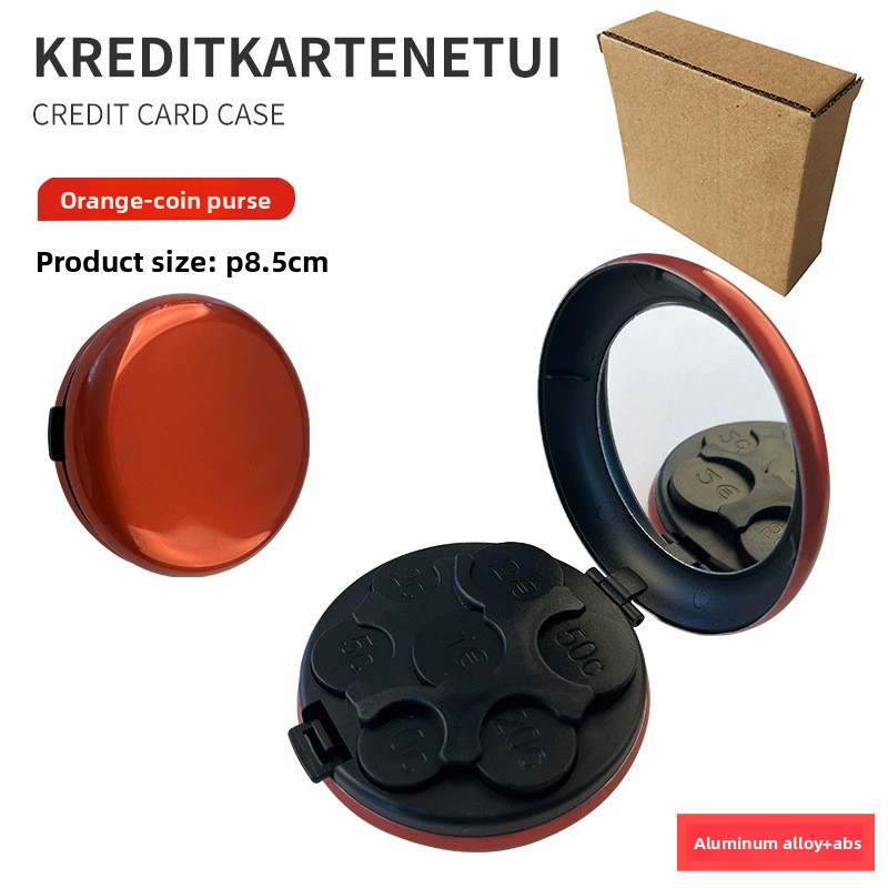Emballage boîte en cuir orange, 8,5*8,5*3 cm