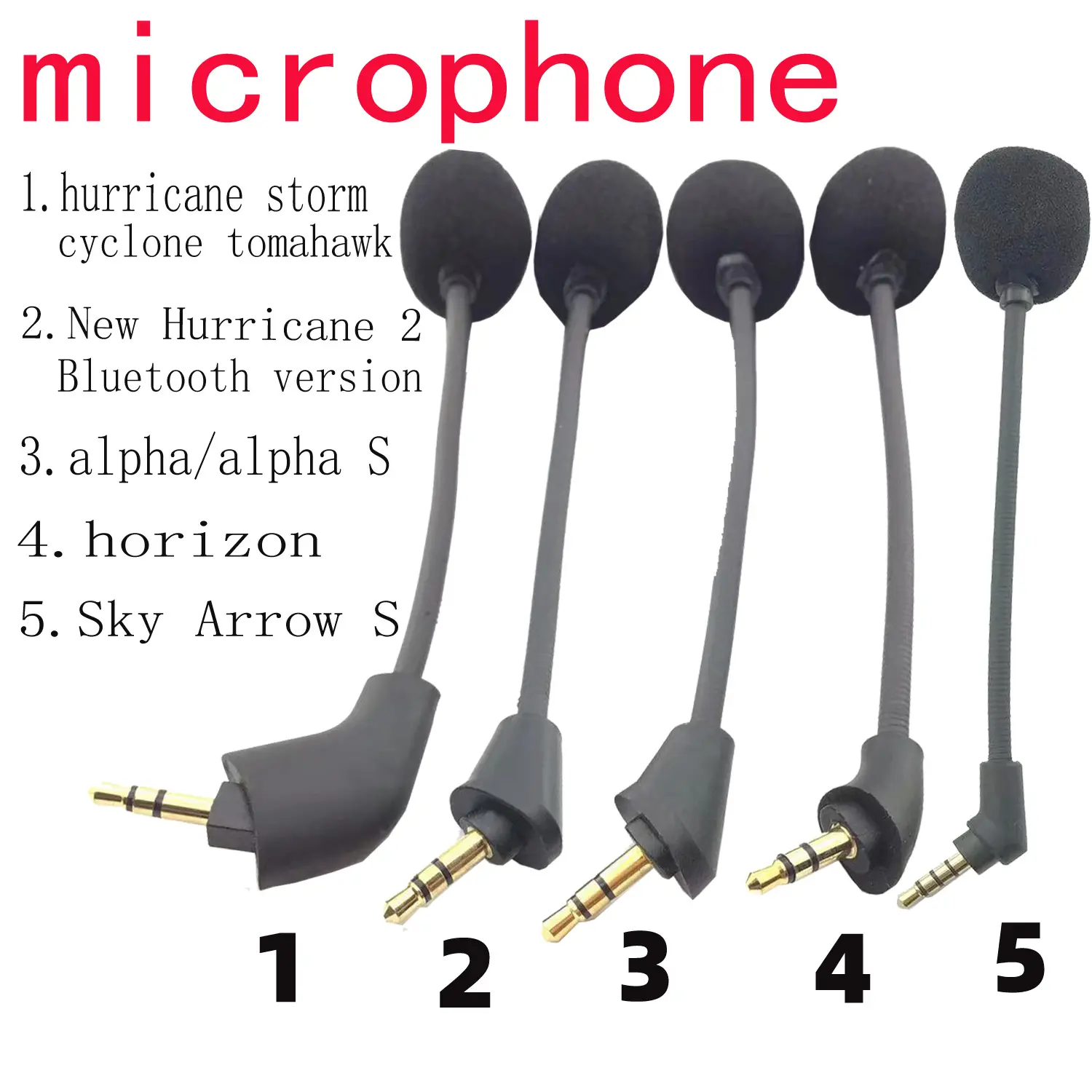 Micrófono adecuado para Hyper X Cloud II/Hyper X Cloud Alpha auriculares reducción de ruido Micrófono auriculares accesorios de reparación