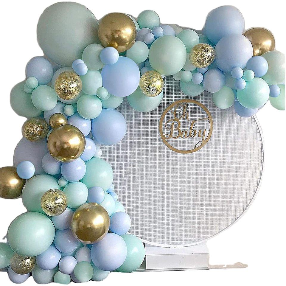 Ensemble de ballons en latex vert menthe bleu macaron