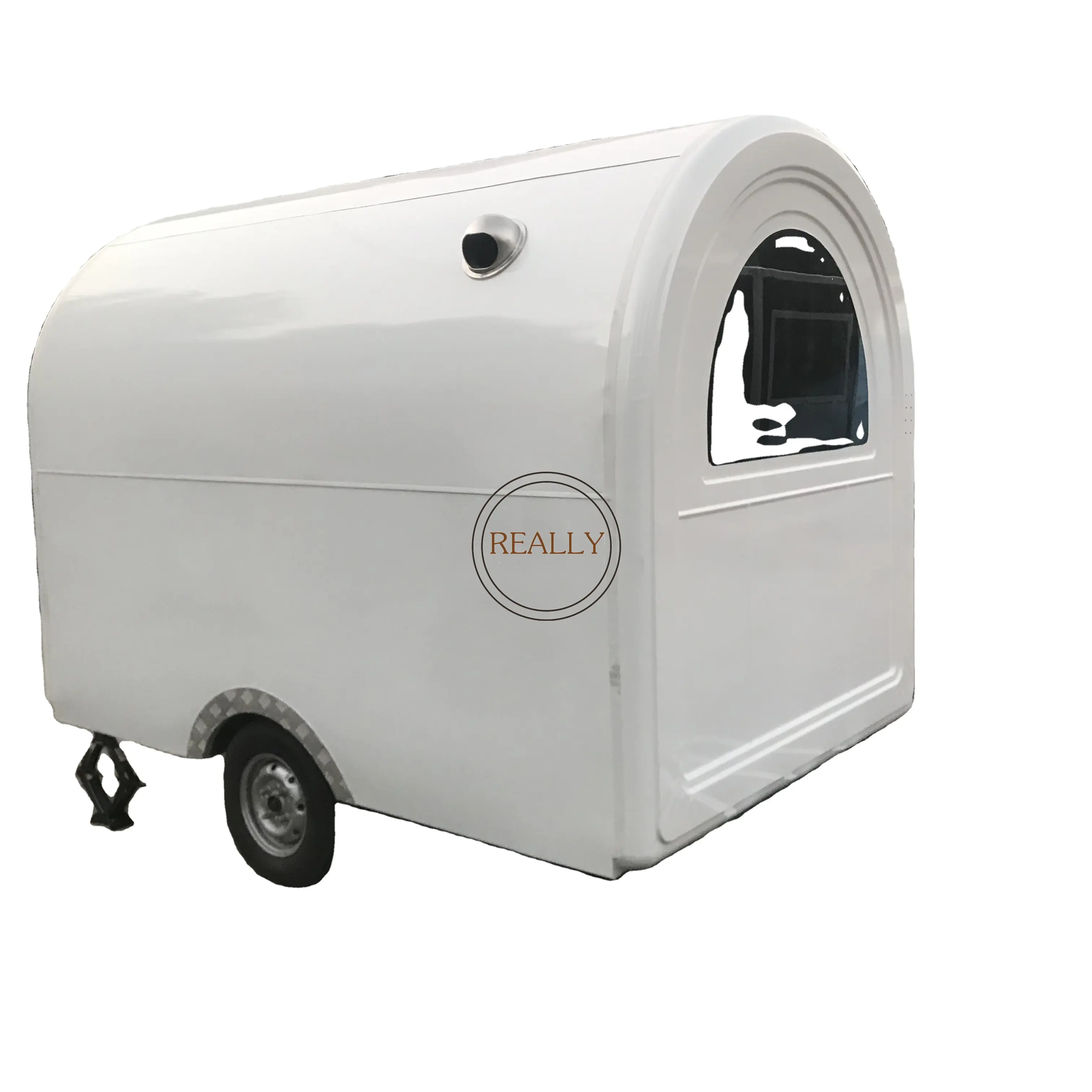 Customized White Mobile Fast Food Trailer Coffee Ice Cream Snack Newspaper Kiosk Truck For Sale