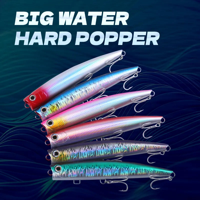 180mm/66G 220mm/96G Popper Señuelos de Pesca Topwater Bubble cebos artificiales Jet Wobblers GT Tuna Big Game señuelo de pesca