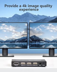 Conmutador KVM SYONG DisplayPort compatible con 4K @ 60Hz, dos computadoras, un interruptor de monitor para compartir 3 USB 2,0 ratón de dispositivo - Product Image 4