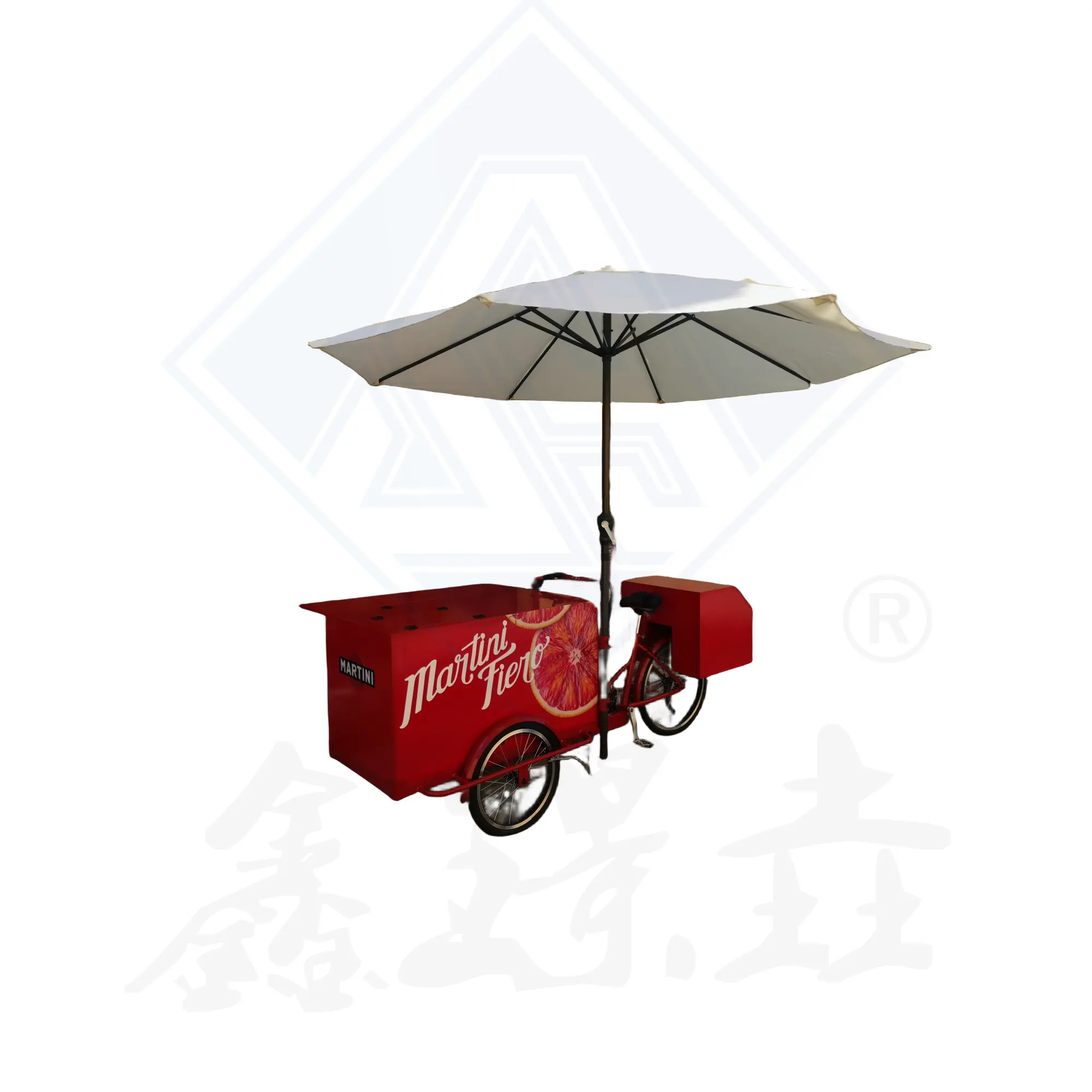 Chariot mobile de nourriture de chariot de bicyclette de boisson de thé de jus de crème glacée de rue