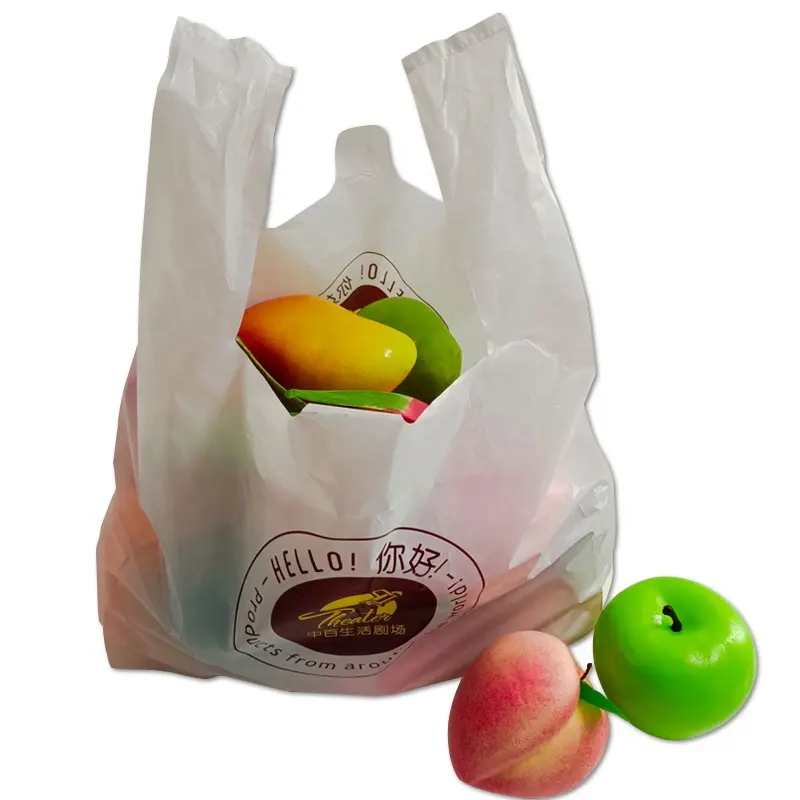 Borse per la spesa grossisti a buon mercato logo personalizzato stampato carry borse per lo Shopping di plastica del supermercato grocery shopping bag