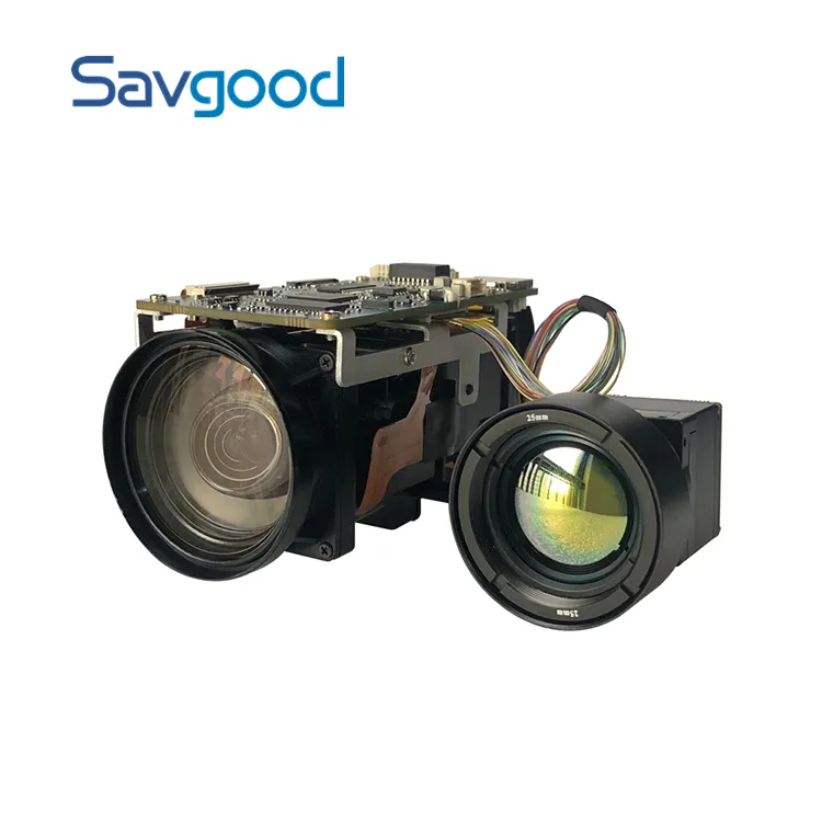 EO IR Savgood Network โมดูลกล้องสองสเปกตรัม,640X512ความร้อน12um 25มม. IMX327ซูมออปติคอลซูม30x มองเห็นได้ในเวลากลางคืนสำหรับโดรน PTZ