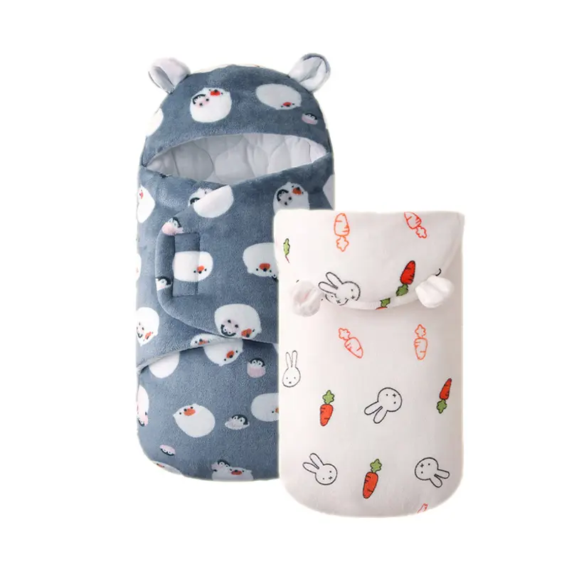 2022 hot neonato swaddle wrap flanella cotone organico carino neonato Sleeping Nursery Wrap baby bear sacco a pelo prodotti per bambini