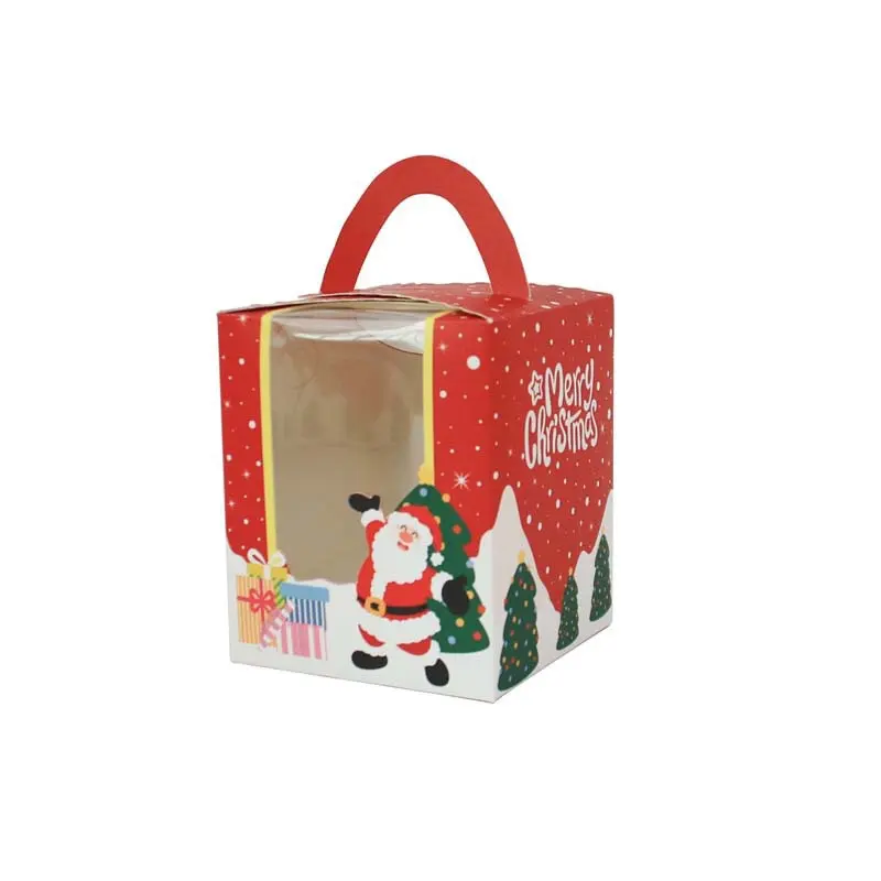 1 отверстие 2 отверстия 4 отверстия 6 отверстий коробки для праздничной выпечки, кексов, пирожных рождественских бумажных коробок для печенья