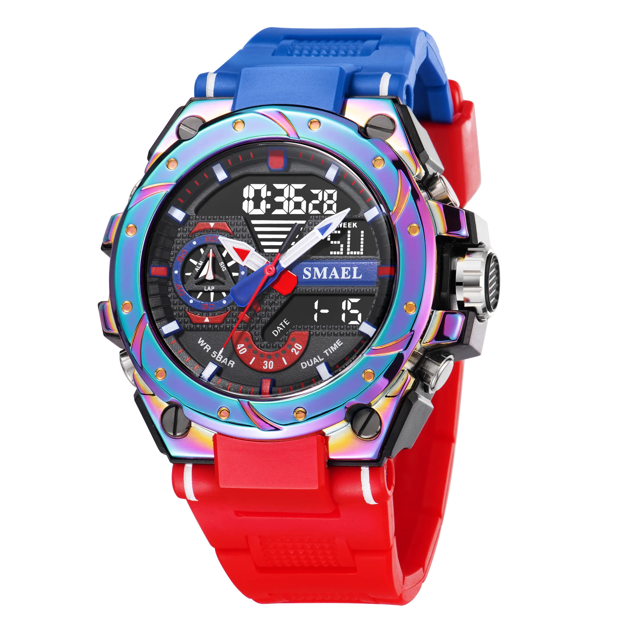 SMAEL-Reloj deportivo para hombre, cronógrafo digital jam tangan de gran tamaño, barato, superventas, 8060