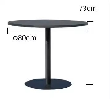 Mesa redonda de acero al carbono de 80 cm.