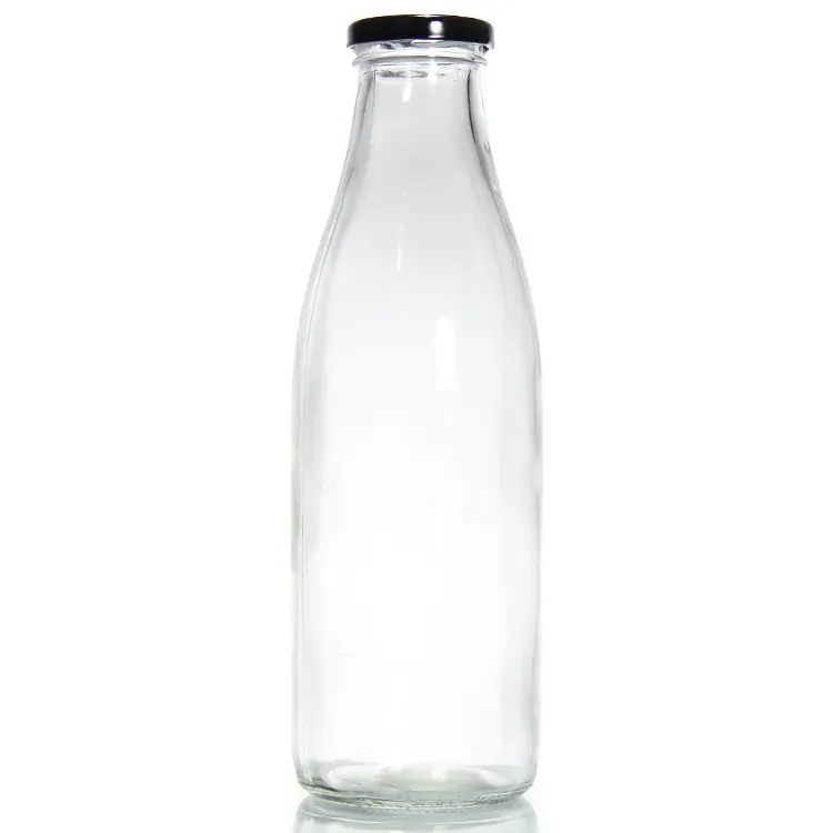 Etiqueta personalizada de 1 litro 100Ml 200Ml 250Ml 350Ml 500Ml de gran capacidad de 750Ml de vidrio de botella de agua de botella con tapa de Metal