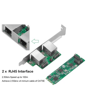 M.<strong>2</strong> Dual Port Lan Card Wired <strong>2</strong>.5 Gigabit Ngff B Key m Key Ethernet Desktop <strong>Computer</strong> Card for PXE - Product Image 4
