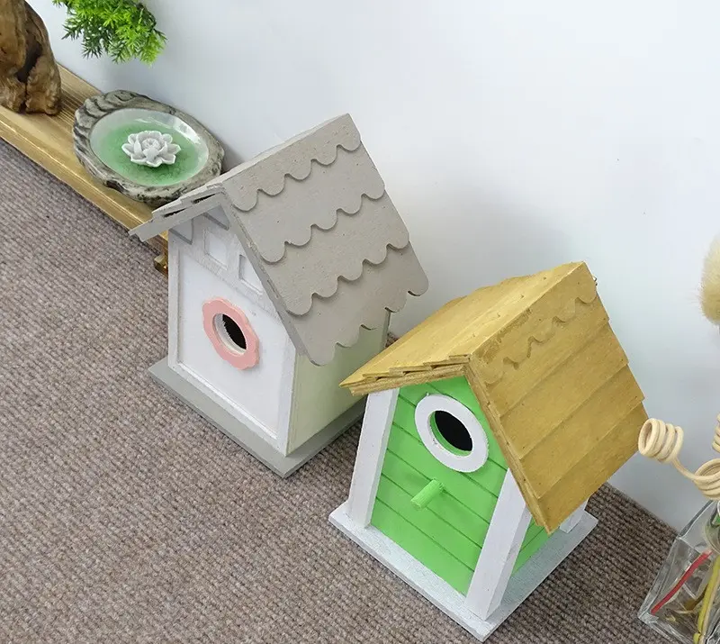 Modello di casa per uccelli in legno all'ingrosso di fabbrica di giocattoli fai-da-te
