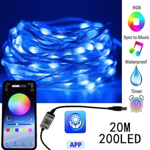 Smart RGB Bluetooth Music Sync Fairy <strong>Lights</strong> APP Control <strong>String</strong> <strong>Lights</strong> USB Power IP65 for Holiday Festival Party Christmas Decor - Product Image 2