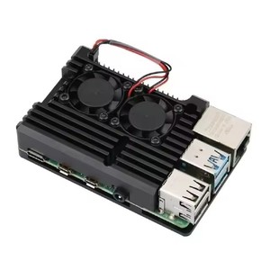 <strong>Raspberry</strong> <strong>Pi</strong> 4 Aluminum <strong>Case</strong> with Dual Cooling Fan Metal Shell Black Enclosure for RPI <strong>Raspberry</strong> <strong>Pi</strong> 4B - Product Image 2