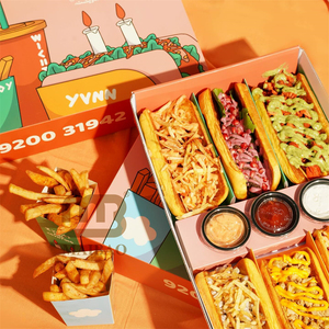 Custom Arabic Deli Fast Food Takeout to Go Sliding Open Burger Shawarma Corn Hot Dog Slide Drawer Box Paper Packaging Container - Product Image 5