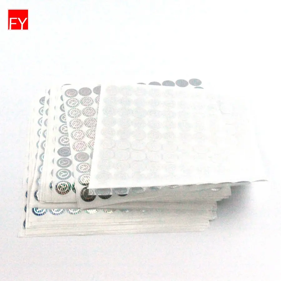 Papel holográfico de segurança, folha transparente para etiqueta voada 3d adesivo de código qr holográfico