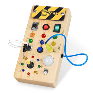 Nuovo rettangolo di nota musicale LED Led interruttori luce occupato a bordo del bambino in legno occupato a bordo con pulsanti per spingere giocattolo musicale per i bambini - Product Image 2