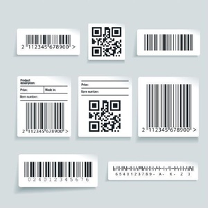 Etiqueta de datos Variable para impresión, pegatinas de código QR en hoja o rollo