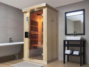 1 persona di lusso moderno interno Sauna Kit luce rossa a infrarossi a bassa EMF cicuta legno cedro rosso funzione di calore a raggi infrarossi lampada di calore - Product Image 5