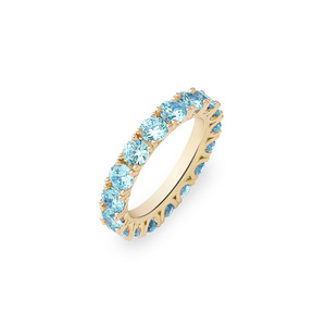 Hip Hop 18K altın kaplama tek sıra 4MM genişlik bant renk kübik zirkonya CZ elmas sonsuzluk Band Promise yüzükler - Product Image 2