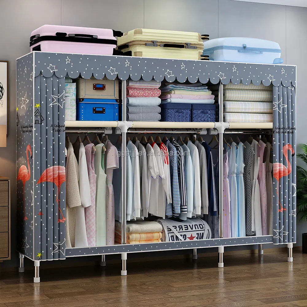 Moderno armario organizador ropa multicapa plegable tela plegable portátil armarios plegables
