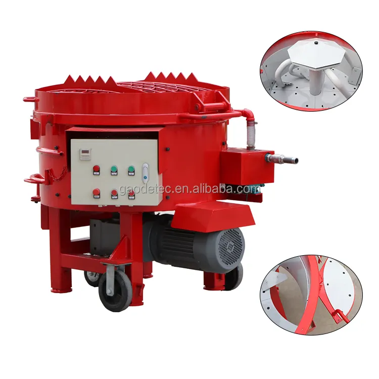 100kg 250kg site use Mortar Refractory Castable Pan Mixer with wheels