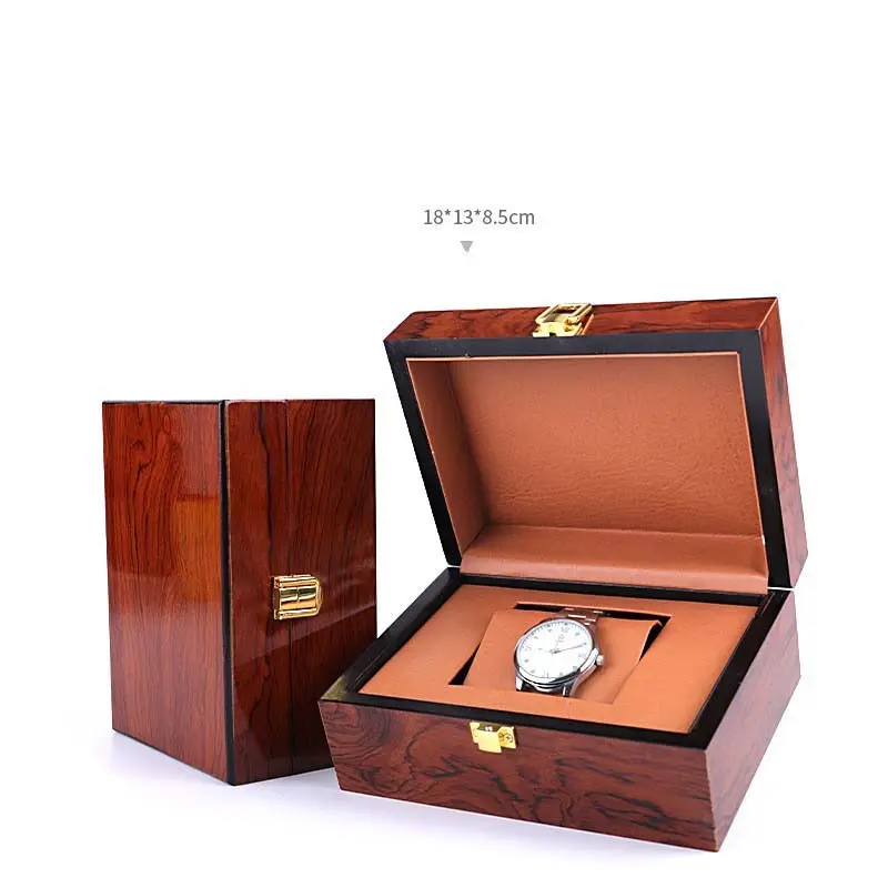 Caixa de relógio de madeira maciça de alta qualidade Caixa de relógio mecânica de alta qualidade