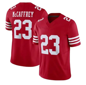 2024 yeni <span class=keywords><strong>SF</strong></span> 23 Christian McCaffrey toptan orijinal <span class=keywords><strong>1</strong></span>:<span class=keywords><strong>1</strong></span> yüksek kalite kırmızı dikişli futbol oyunu Jersey gömlek
