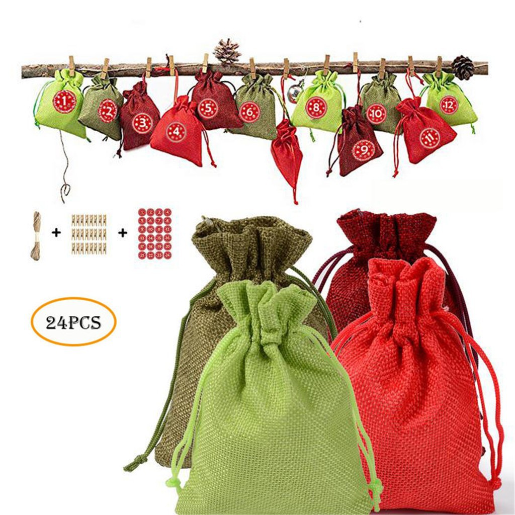 4 Color Christmas Gift Bag Set