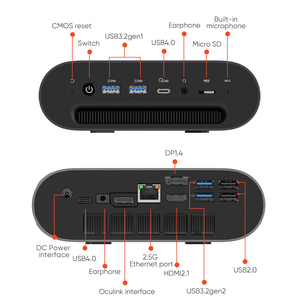 Mini Pc Amd Ryzen 7 8845hs Cpu 8 çekirdek/16 konuları 5.1Ghz Radeon <span class=keywords><strong>Tm</strong></span> 78om Gpu 16G Ram 500G Harde Schijf Mini Pc oyun