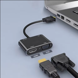 2 en 1 VGA a HDTV + Adaptador VGA Convertidor de PC de pantalla dual con fuente de alimentación de audio 1080P - Product Image 2