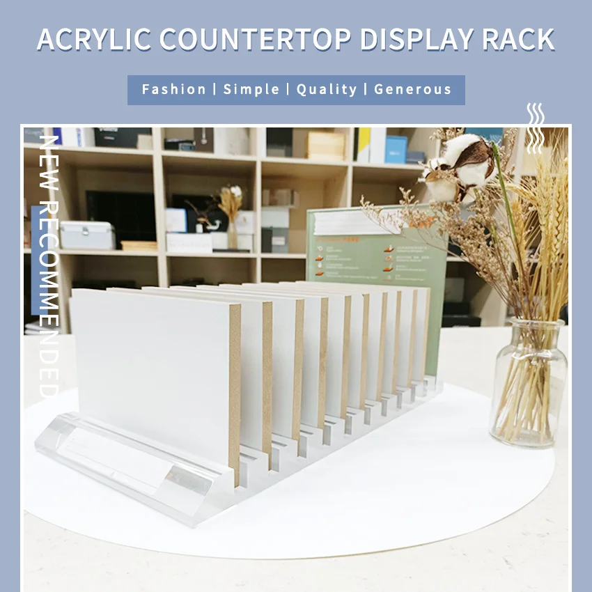 High Quality Factory Retail Acrylic Stone Wooden Mdf Counter Top Display Board For Showroom Tile Marble Sample Tabletop Rack