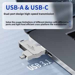 卸売32g〜128g USBディスク彫刻金属64g高速システム携帯電話コンピュータタイプC USB 2.0インターフェースにデュアル使用 - Product Image 2