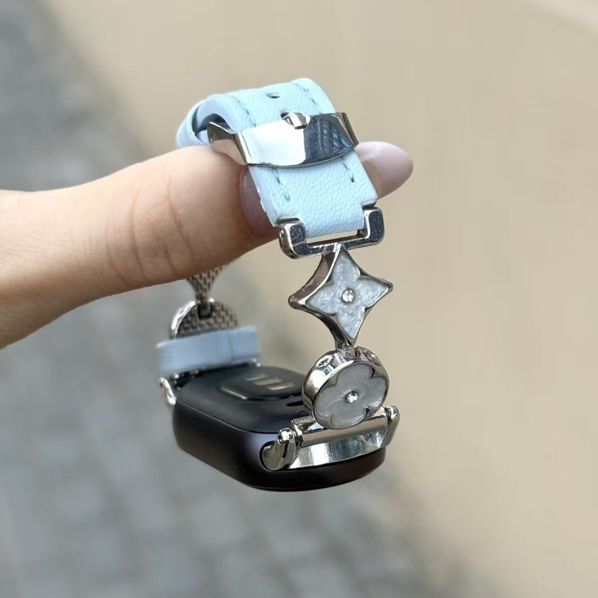 Bracelet de montre - Trèfle à quatre feuilles bleu